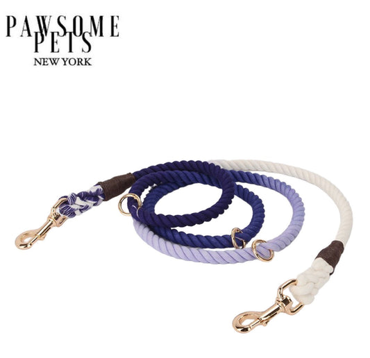 HANDS FREE DOG ROPE LEASH - OMBRE DARK PURPLE by Pawsome Pets