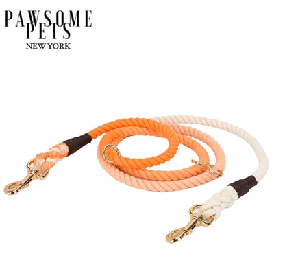 HANDS FREE DOG ROPE LEASH - OMBRE ORANGE by Pawsome Pets