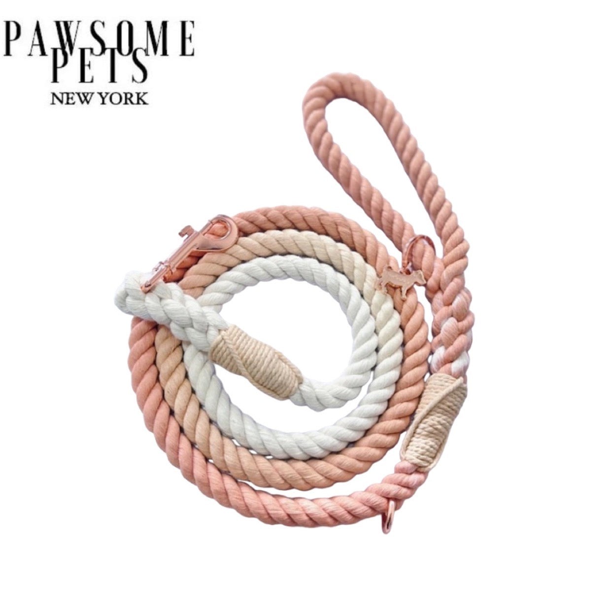 ROPE LEASH - OMBRE CORAL