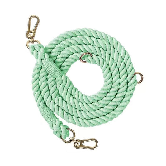 HANDS FREE DOG ROPE LEASH - MINT GREEN by Pawsome Pets