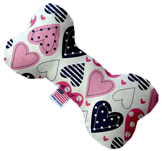 Mirage Pet 1104-CTYBN6 Mixed Canvas Bone Dog Toy - 6 in.