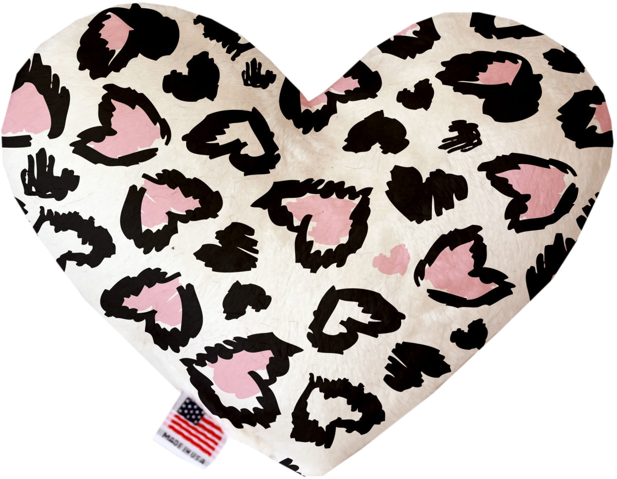 Mirage Pet 1371-CTYHT6 Pink Leopard Canvas Heart Dog Toy - 6 in.