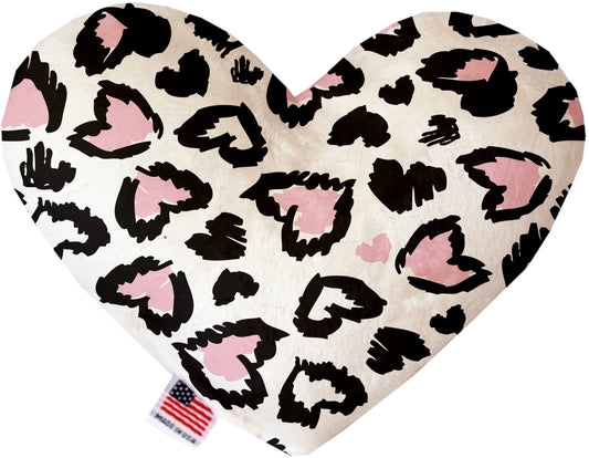 Mirage Pet 1371-CTYHT6 Pink Leopard Canvas Heart Dog Toy - 6 in.