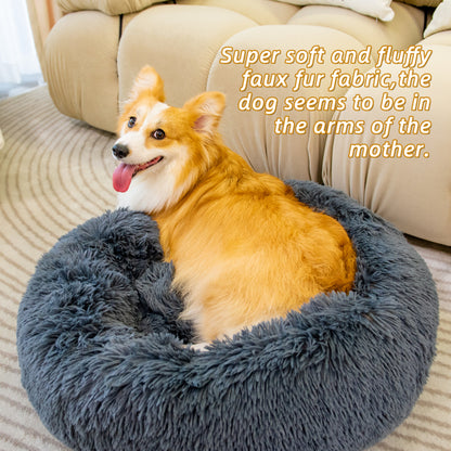 The Comfy Anti-Anxiety Fluffy Plush Donut Bed