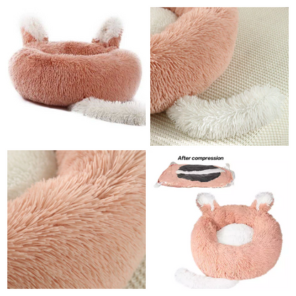The Comfy Anti-Anxiety Plush Pet Bed with Ears and Tail