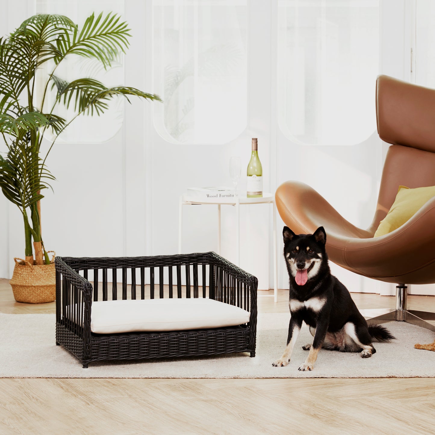 The Comfy Pets Rattan Woven Dog or Cat Bed & Cushion